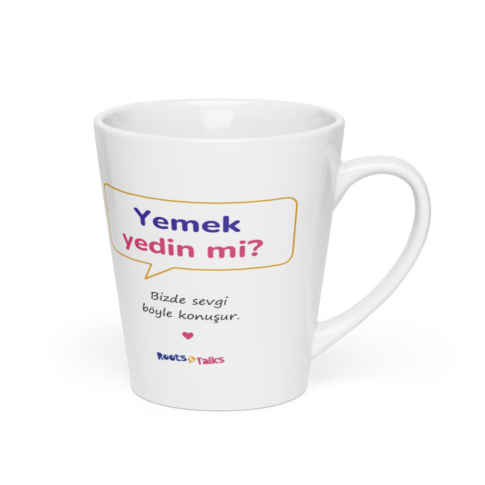 Yemek Yedin Mi? Latte Mug, 12 oz, Roots & Talks - Right