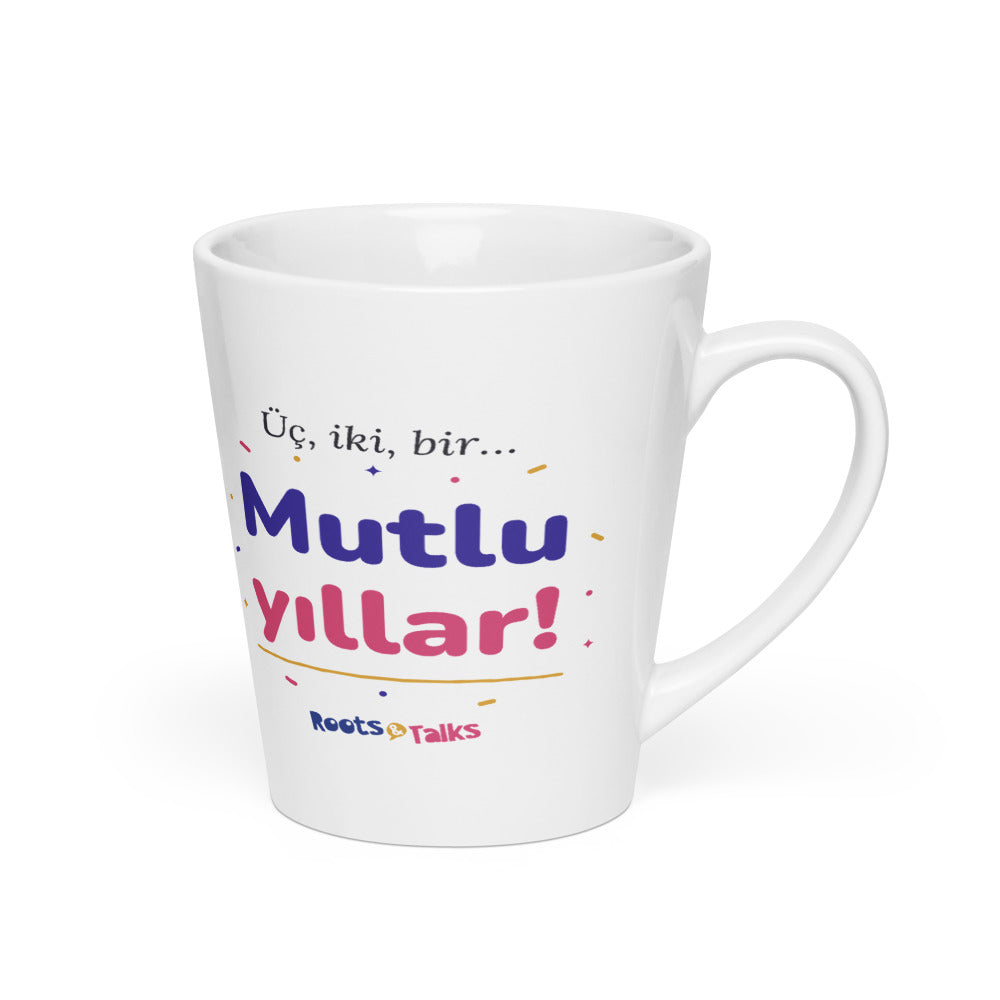 Üç, İki, Bir, Mutlu Yıllar Latte Mug, 12 oz, Roots & Talks - Right