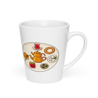 Turkish Breakfast Table Latte Mug, 12 oz, Roots & Talks - Right