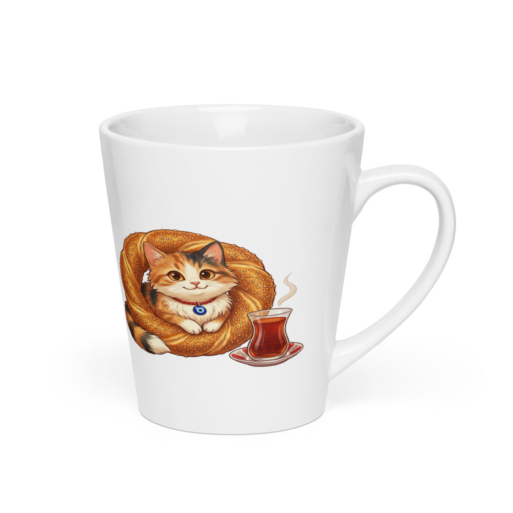 Susam the Simit Kitten Latte Mug, 12 oz, Roots & Talks - Right