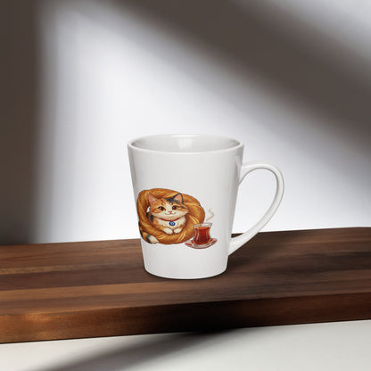 Susam the Simit Kitten Latte Mug, 12 oz, Roots & Talks - lifestyle photo 2