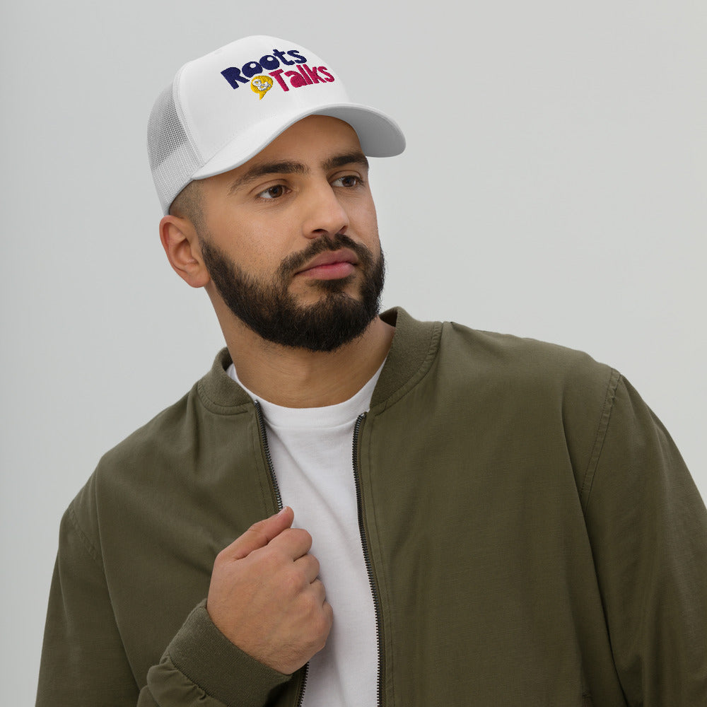 Roots & Talks Logo Embroidered Retro Trucker Cap - lifestyle photo 2