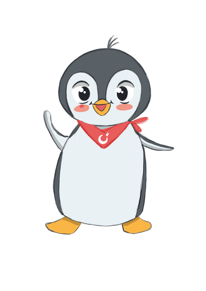 Pingucan, the penguin in the red scarf