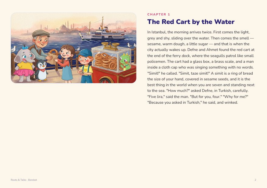 A page of the Bereket picture book