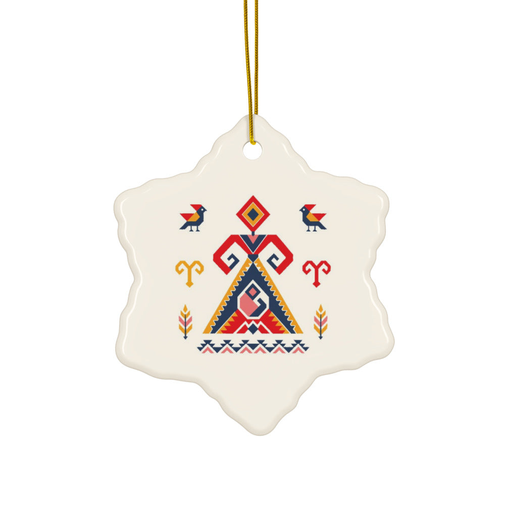 Elibelinde ceramic ornament, snowflake shape