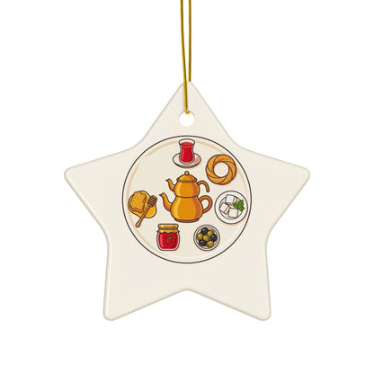 Turkish Breakfast Table ceramic ornament, star shape