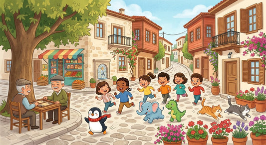 An illustrated page from The Simit Cart on the Corner, Chapter 2 of Little Adventures in Turkish Culture