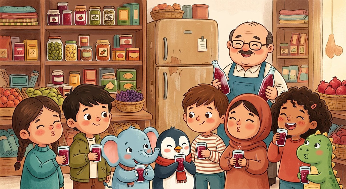 An illustrated page from The Bakkal on the Corner, Chapter 3 of Little Adventures in Turkish Culture