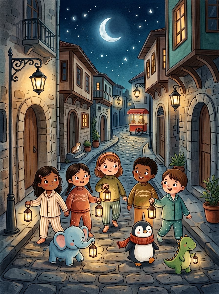 Cover of The Midnight Simit Mystery, Chapter 5 of Little Adventures in Turkish Culture, an illustrated audio e-book for kids