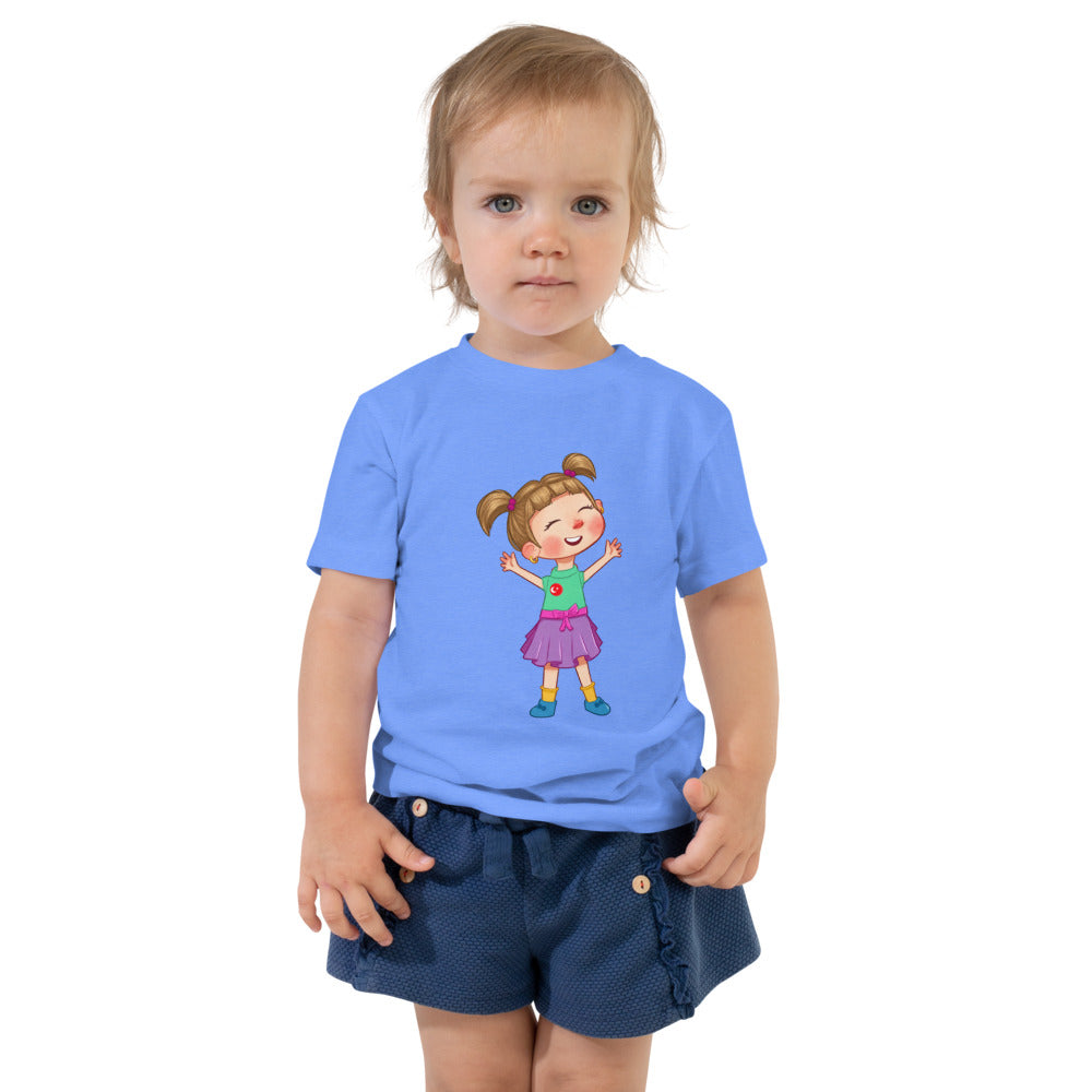 Ela Character Toddler T-Shirt, Roots & Talks - Heather Columbia Blue