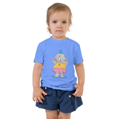 Filiz Elephant Toddler T-Shirt, Roots & Talks - Heather Columbia Blue