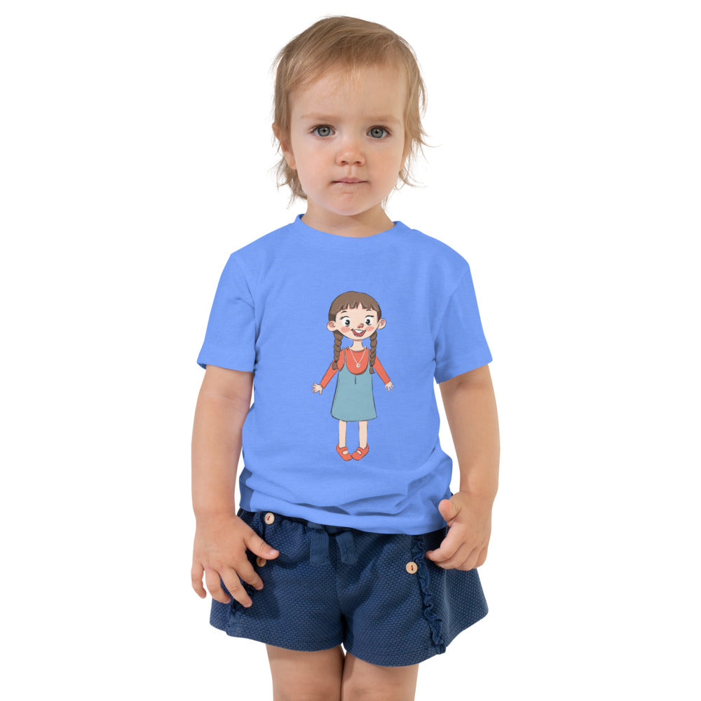 Eylül Character Toddler T-Shirt, Roots & Talks - Heather Columbia Blue