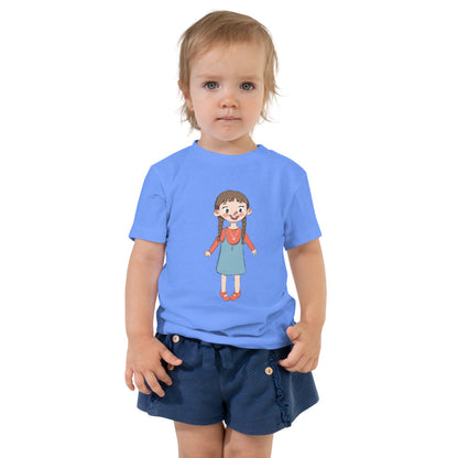 Eylül Character Toddler T-Shirt, Roots & Talks - Heather Columbia Blue