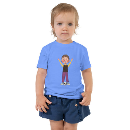 Gazi Character Toddler T-Shirt, Roots & Talks - Heather Columbia Blue