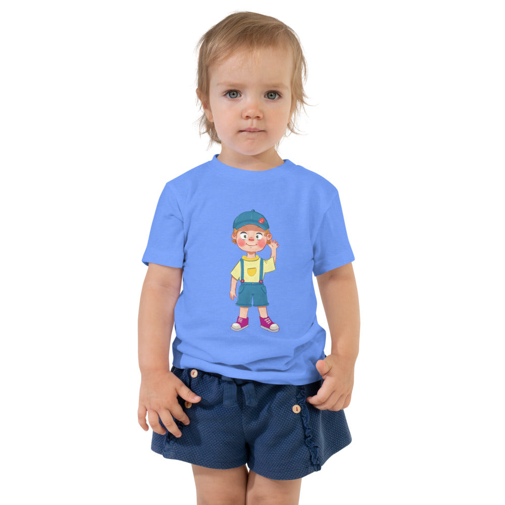 Giray Character Toddler T-Shirt, Roots & Talks - Heather Columbia Blue