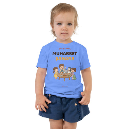 Çay Bahane, Muhabbet Şahane Toddler T-Shirt, Roots & Talks - Heather Columbia Blue
