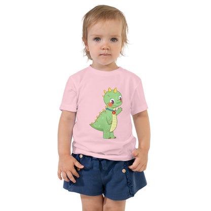 Dino Dinosaur Toddler T-Shirt, Roots & Talks - Pink