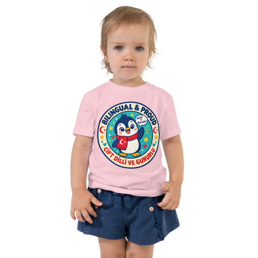 Bilingual & Proud Toddler T-Shirt, Roots & Talks - Pink