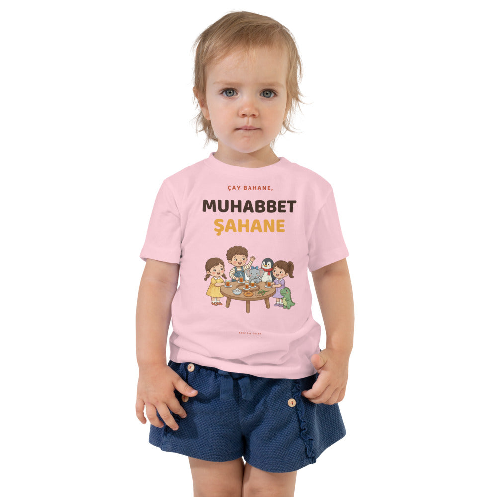 Çay Bahane, Muhabbet Şahane Toddler T-Shirt, Roots & Talks - Pink