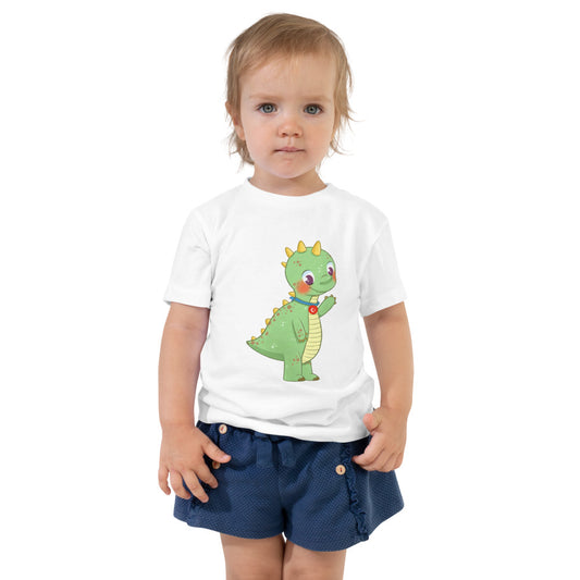 Dino Dinosaur Toddler T-Shirt, Roots & Talks - White