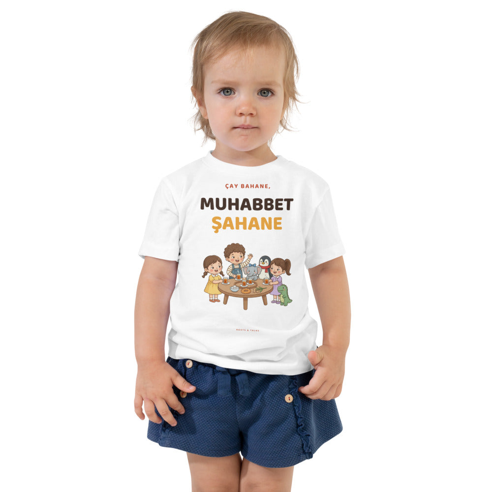 Çay Bahane, Muhabbet Şahane Toddler T-Shirt, Roots & Talks - White