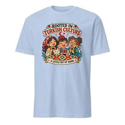 Rooted in Turkish Culture Unisex Softstyle T-Shirt, Roots & Talks - Light Blue