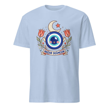 Nazar Değmesin Unisex Softstyle T-Shirt, Roots & Talks - Light Blue