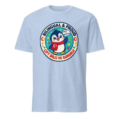 Bilingual & Proud Unisex Softstyle T-Shirt, Roots & Talks - Light Blue