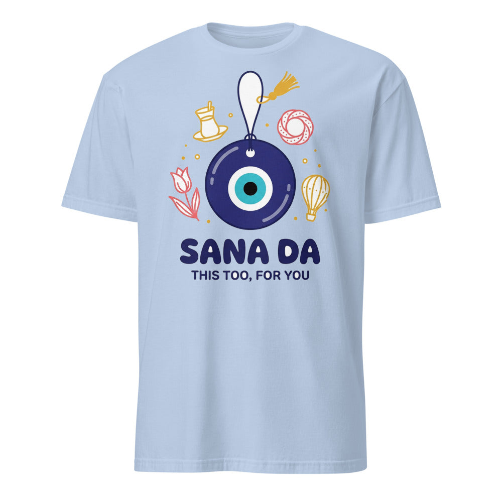 Sana Da Unisex Softstyle T-Shirt, Roots & Talks - Light Blue