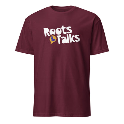 Roots & Talks Logo Unisex Softstyle T-Shirt - Maroon