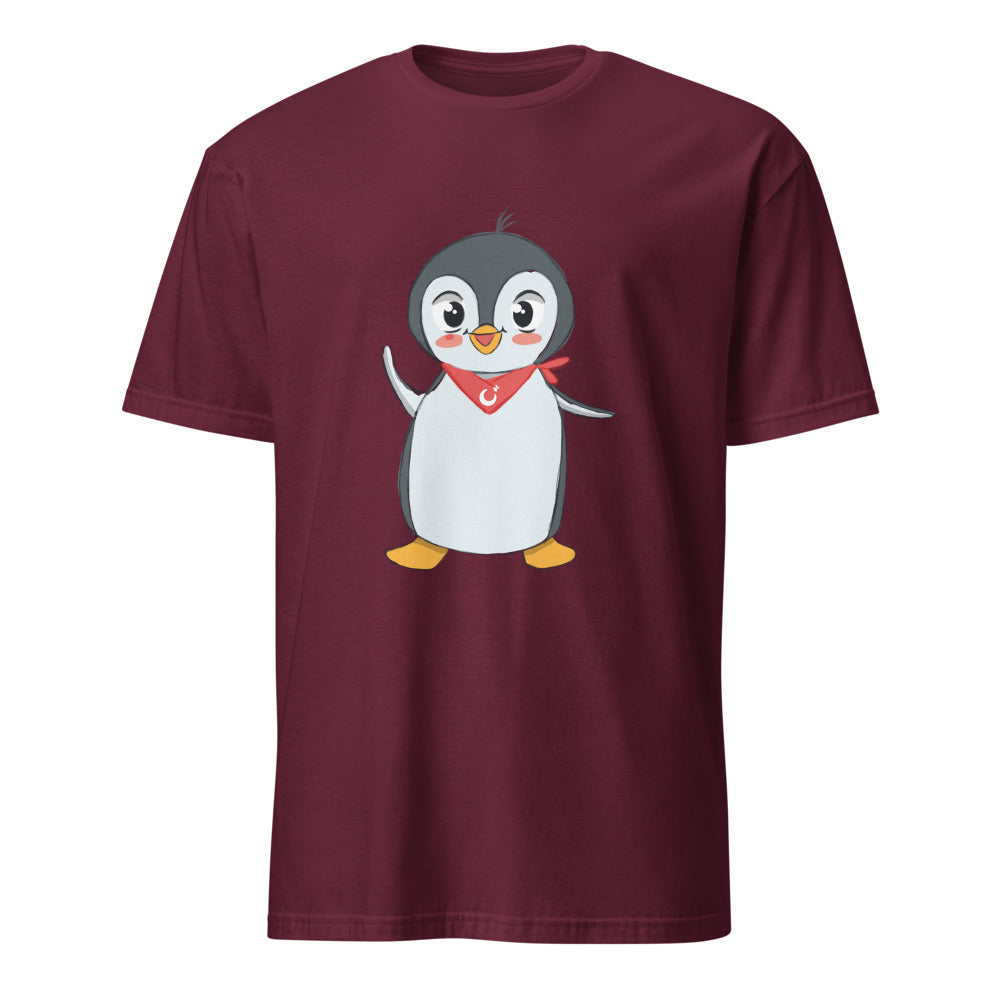 Pingucan Penguin Unisex Softstyle T-Shirt, Roots & Talks - Maroon