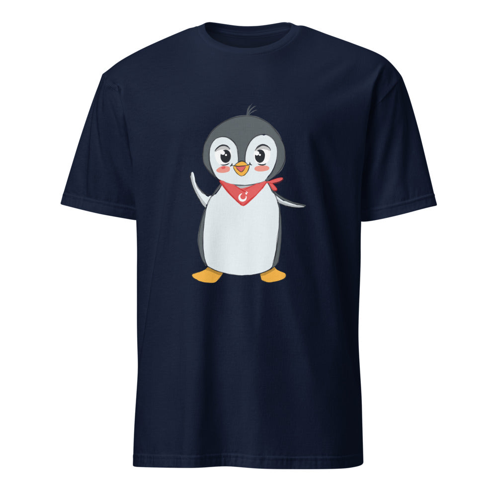 Pingucan Penguin Unisex Softstyle T-Shirt, Roots & Talks - Navy