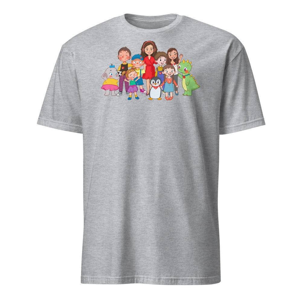 All the Characters Together Unisex Softstyle T-Shirt, Roots & Talks - Sport Grey