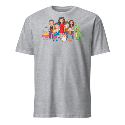 All the Characters Together Unisex Softstyle T-Shirt, Roots & Talks - Sport Grey