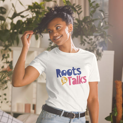 Roots & Talks Logo Unisex Softstyle T-Shirt - lifestyle photo 3