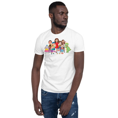 All the Characters Together Unisex Softstyle T-Shirt, Roots & Talks - lifestyle photo 3