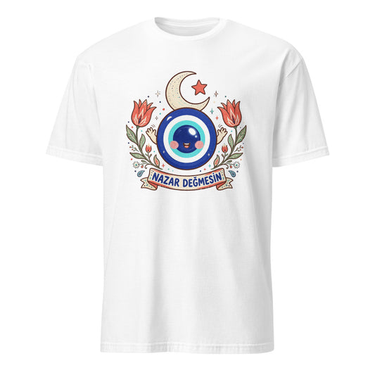 Nazar Değmesin Unisex Softstyle T-Shirt, Roots & Talks - White