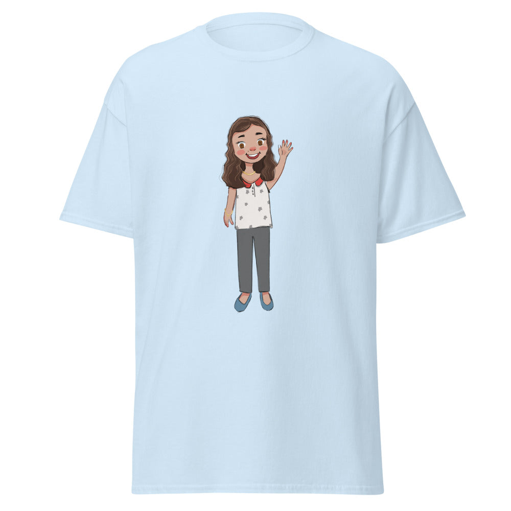 Defne Character Unisex Classic T-Shirt, Roots & Talks - Light Blue