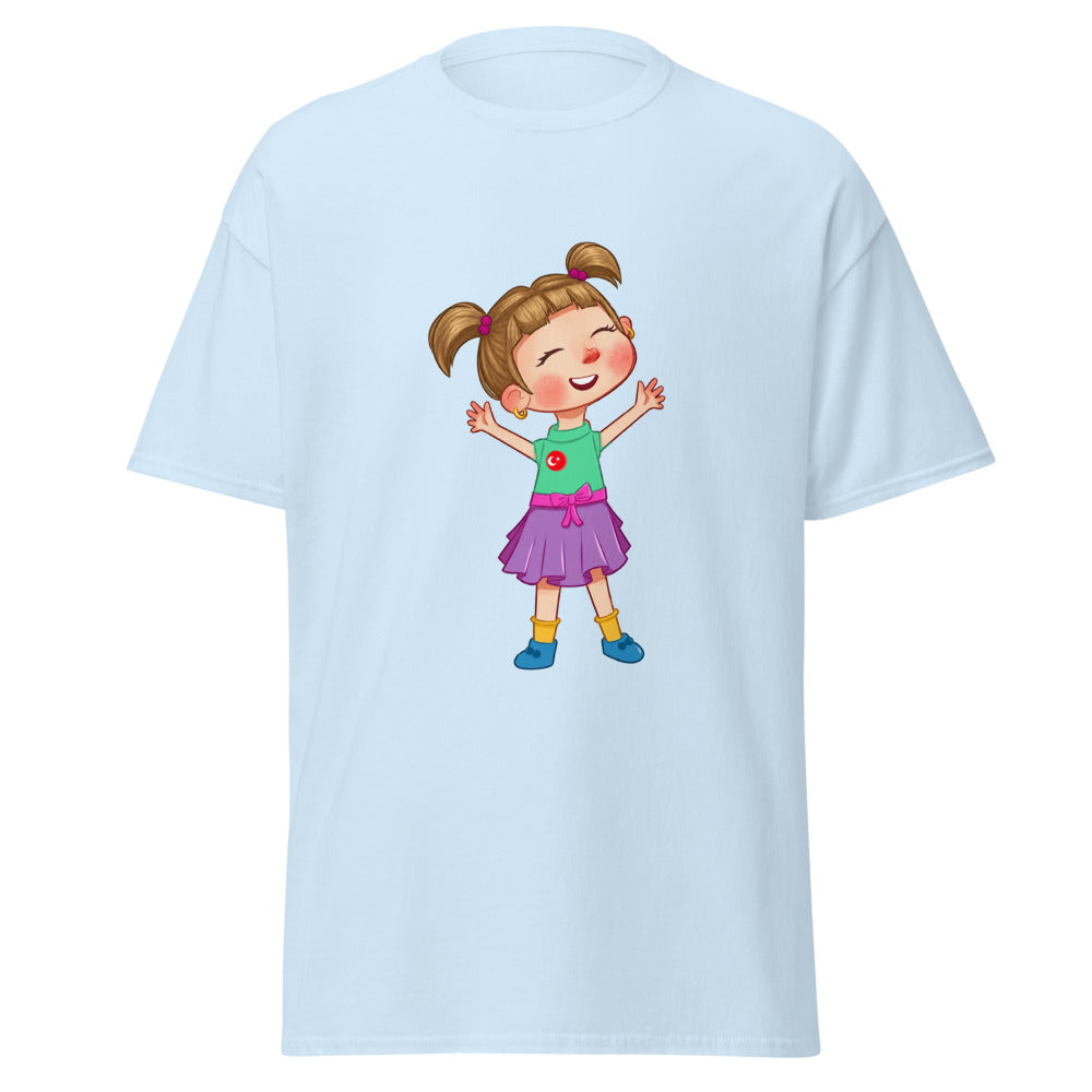 Ela Character Unisex Classic T-Shirt, Roots & Talks - Light Blue
