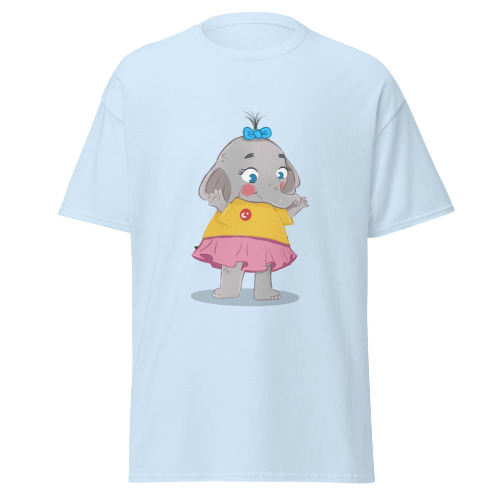 Filiz Elephant Unisex Classic T-Shirt, Roots & Talks - Light Blue