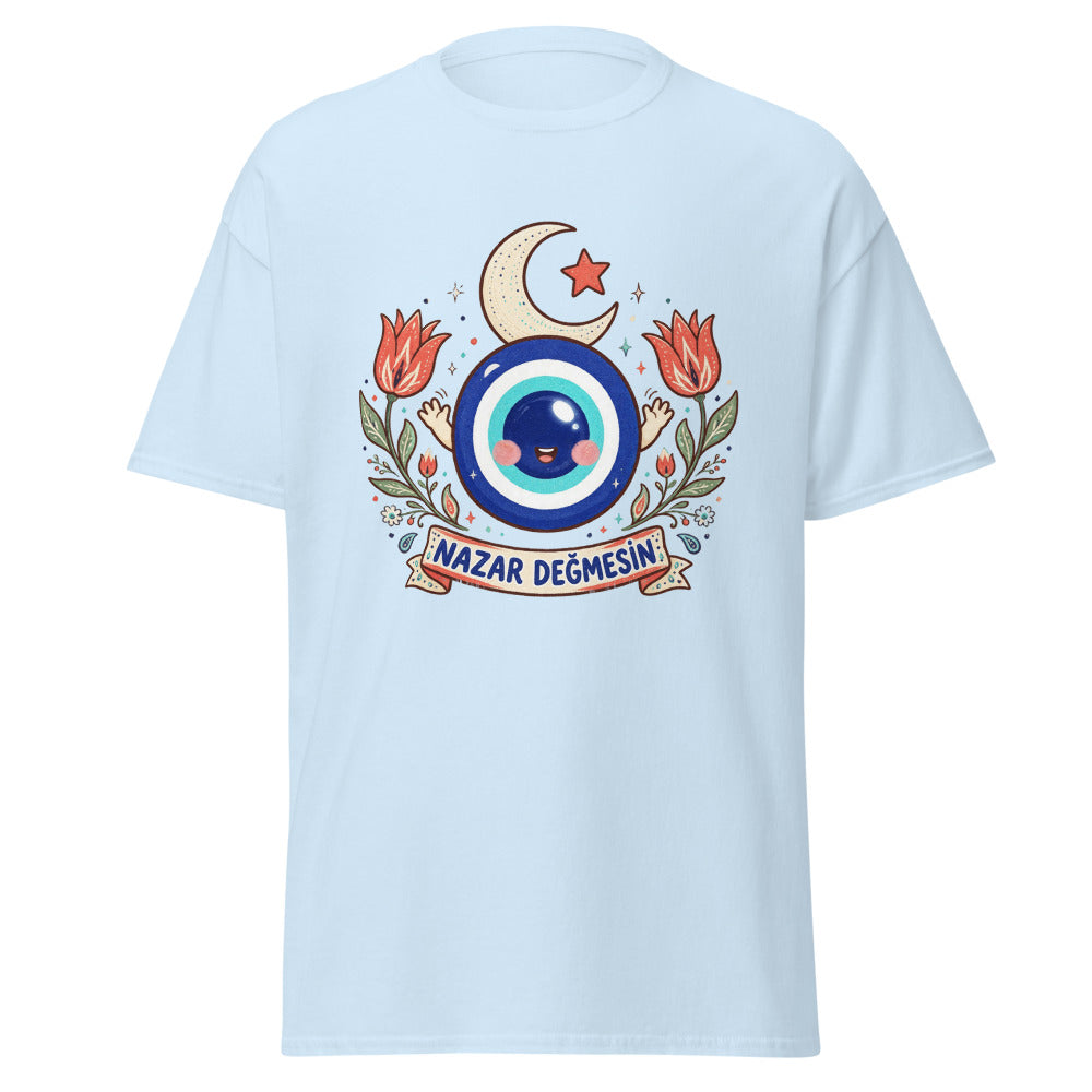 Nazar Değmesin Unisex Classic T-Shirt, Roots & Talks - Light Blue