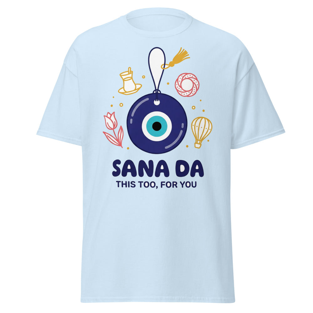 Sana Da Unisex Classic T-Shirt, Roots & Talks - Light Blue