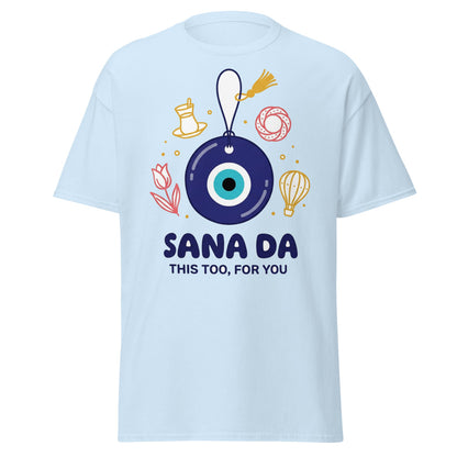 Sana Da Unisex Classic T-Shirt, Roots & Talks - Light Blue
