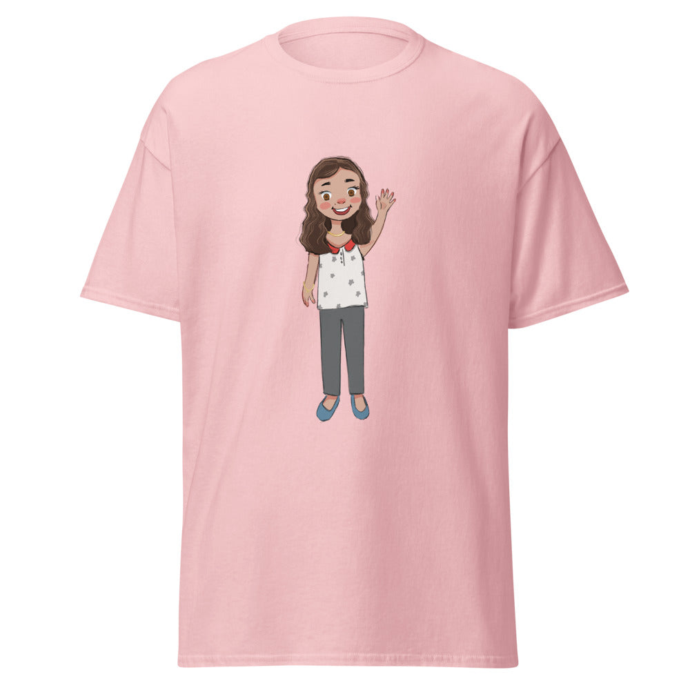 Defne Character Unisex Classic T-Shirt, Roots & Talks - Light Pink