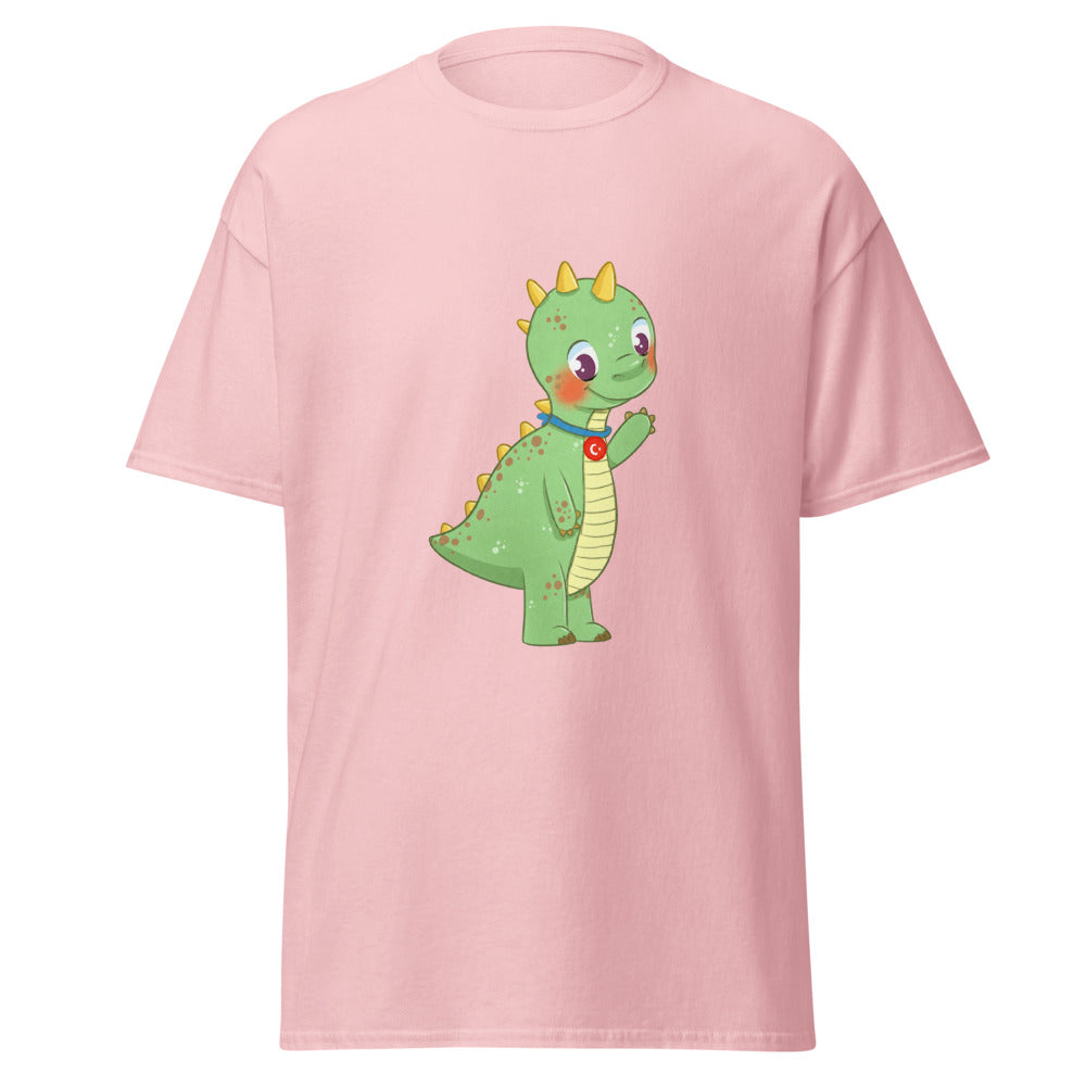 Dino Dinosaur Unisex Classic T-Shirt, Roots & Talks - Light Pink