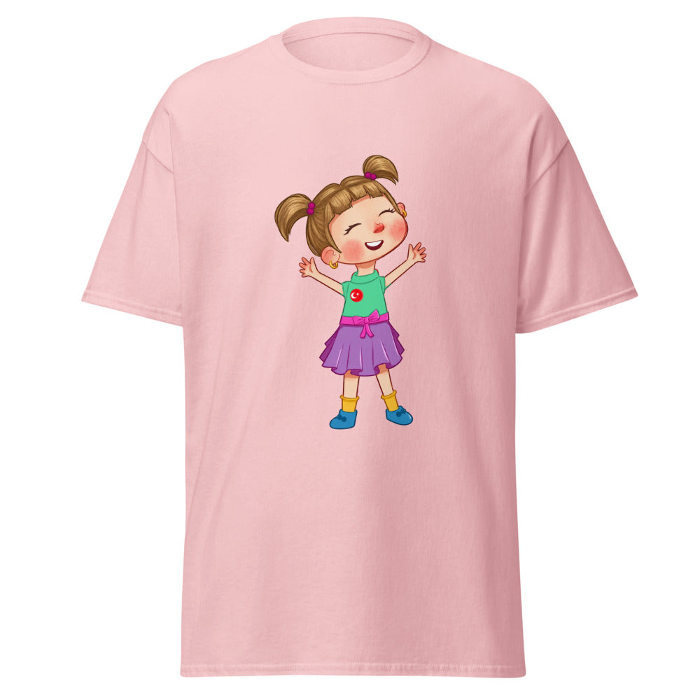 Ela Character Unisex Classic T-Shirt, Roots & Talks - Light Pink