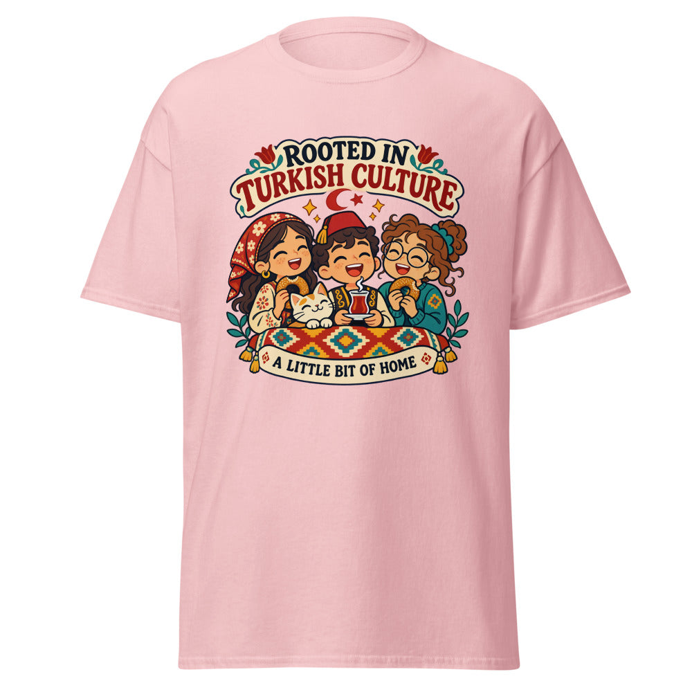 Rooted in Turkish Culture Unisex Classic T-Shirt, Roots & Talks - Light Pink