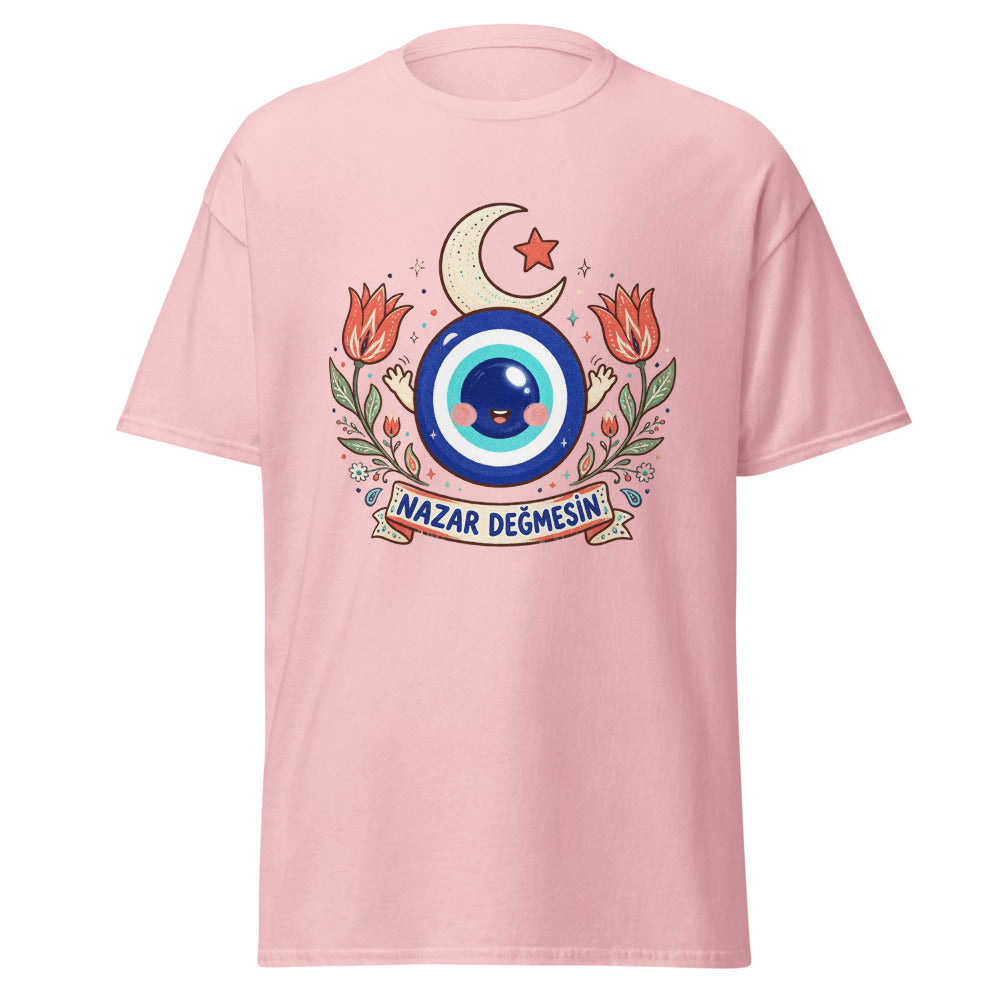 Nazar Değmesin Unisex Classic T-Shirt, Roots & Talks - Light Pink