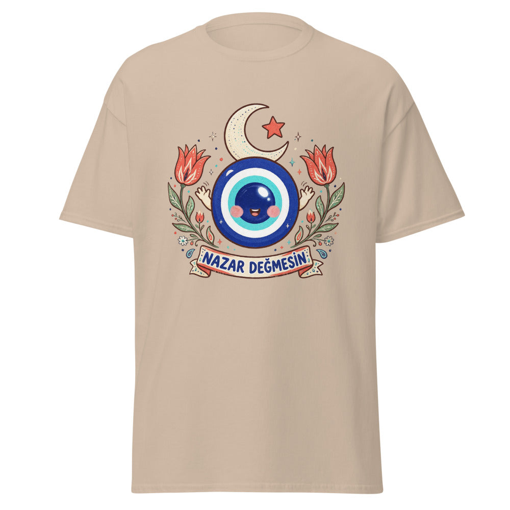 Nazar Değmesin Unisex Classic T-Shirt, Roots & Talks - Sand