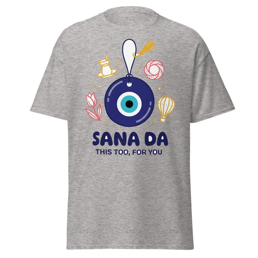 Sana Da Unisex Classic T-Shirt, Roots & Talks - Sport Grey